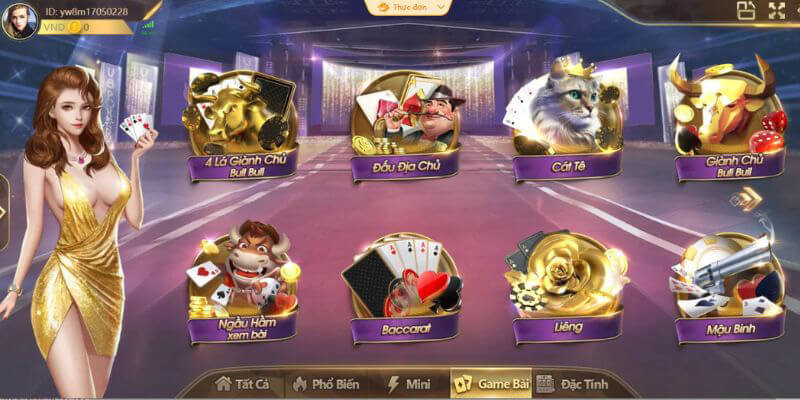 Chọn sảnh game mậu binh tại mục game bài Vz99